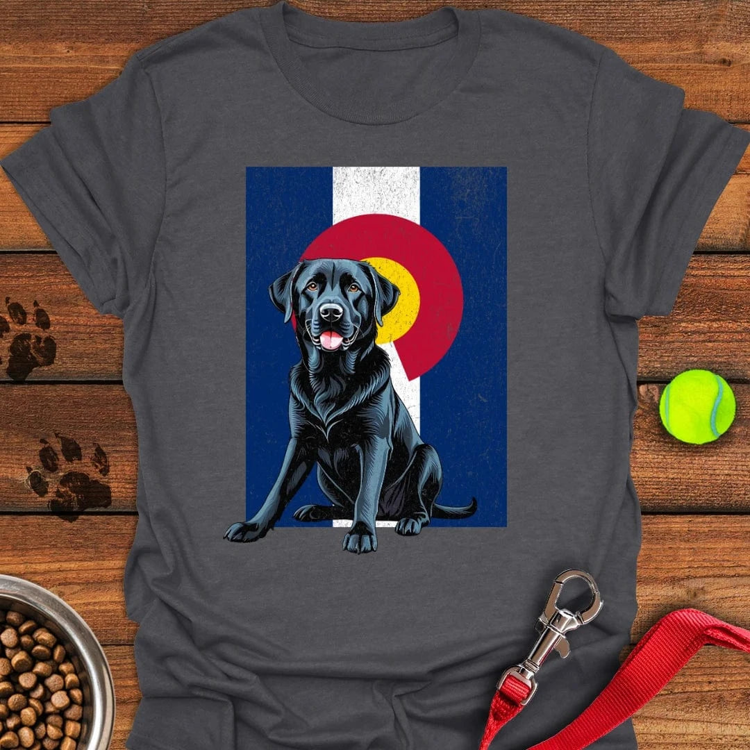 Black Labrador Colorado Flag T-Shirt Loyal Dog Clothes Gift Ideas For Dog Owners