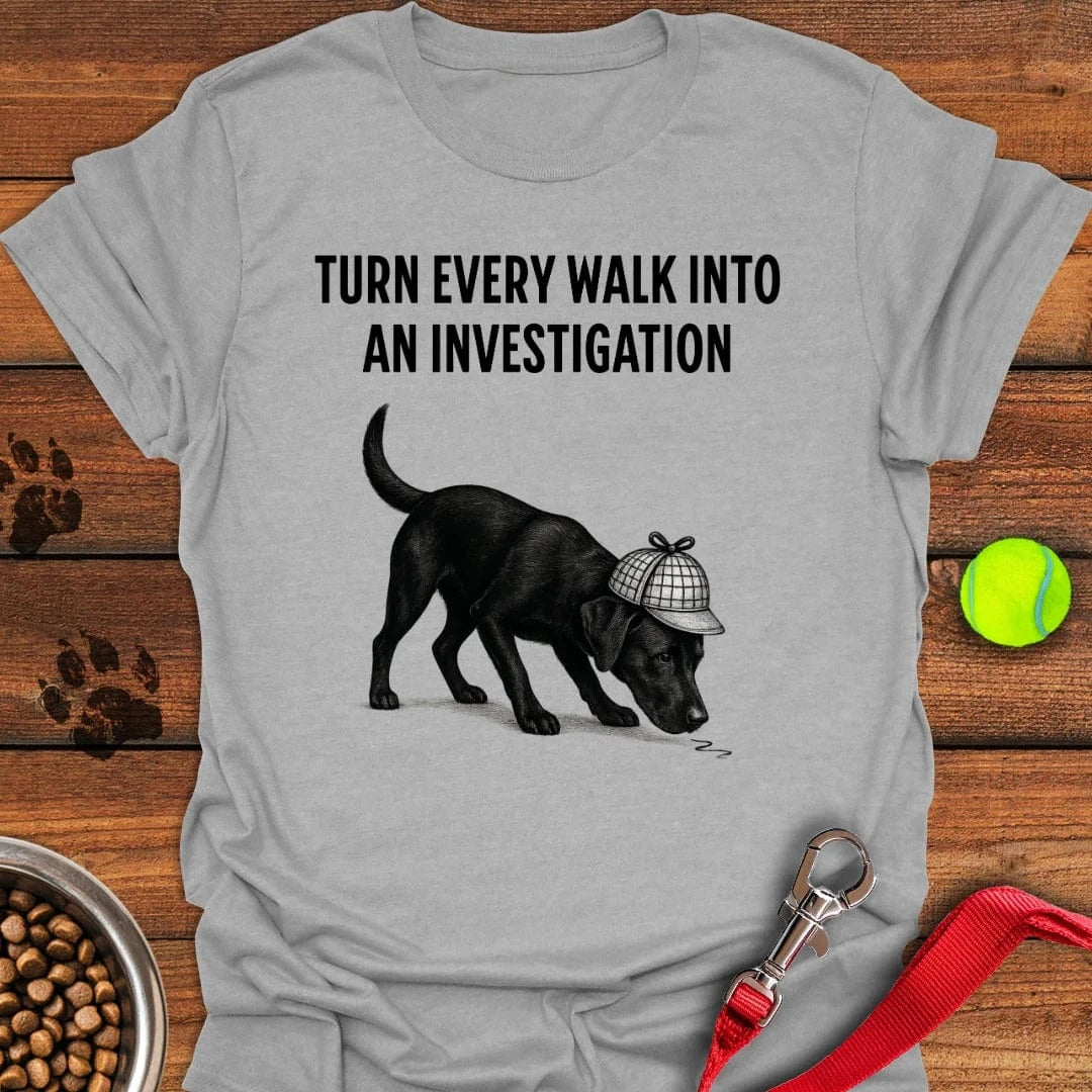 Black Labrador Detective T-Shirt Shy Dog Apparel Best Gifts For Pet Dog Lovers