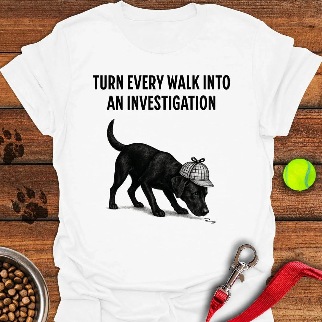 Black Labrador Detective T-Shirt Shy Dog Apparel Best Gifts For Pet Dog Lovers
