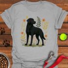 Black Labrador Flower T-Shirt Cute Dog Tees Gifts For Black Lab Lovers