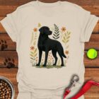 Black Labrador Flower T-Shirt Cute Dog Tees Gifts For Black Lab Lovers