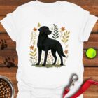 Black Labrador Flower T-Shirt Cute Dog Tees Gifts For Black Lab Lovers