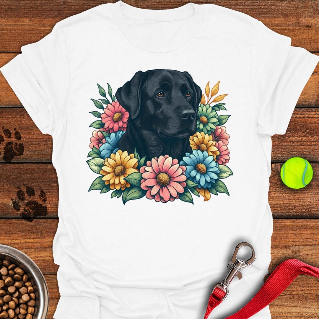 Black labrador Flower T-Shirt Sassy Dog Apparel Mothers Day Gifts