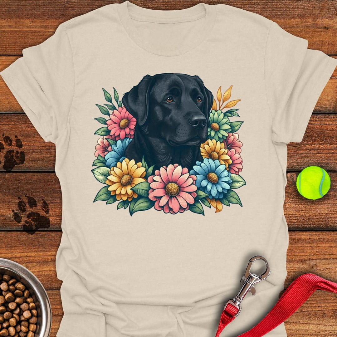Black labrador Flower T-Shirt Sassy Dog Apparel Mothers Day Gifts