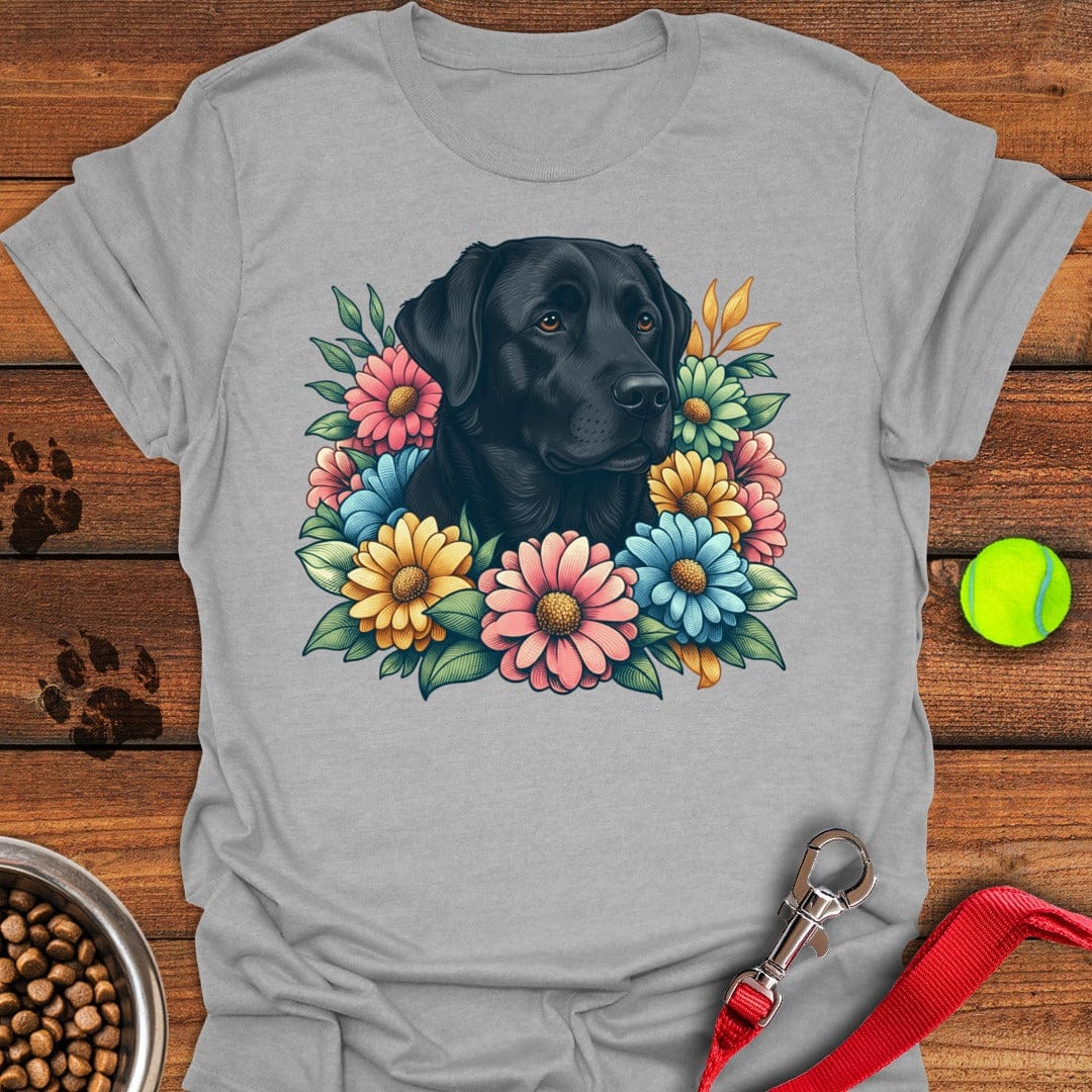 Black labrador Flower T-Shirt Sassy Dog Apparel Mothers Day Gifts