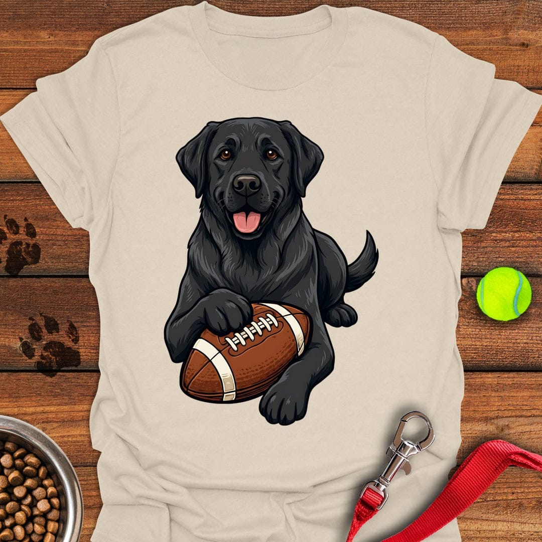 Black Labrador Football T-Shirt Cool Dog Clothes Good Fathers Day Gifts