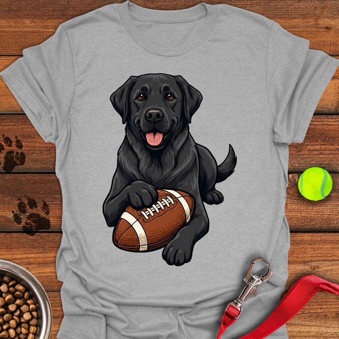 Black Labrador Football T-Shirt Cool Dog Clothes Good Fathers Day Gifts