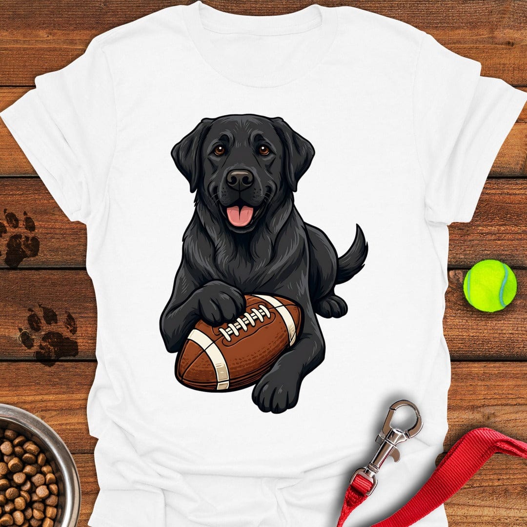 Black Labrador Football T-Shirt Cool Dog Clothes Good Fathers Day Gifts