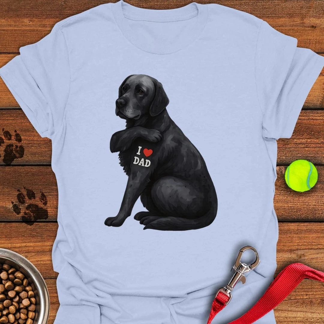 Black Labrador I Love Dad T-Shirt Smart Dog Clothes Mother's Day Gifts For Wife