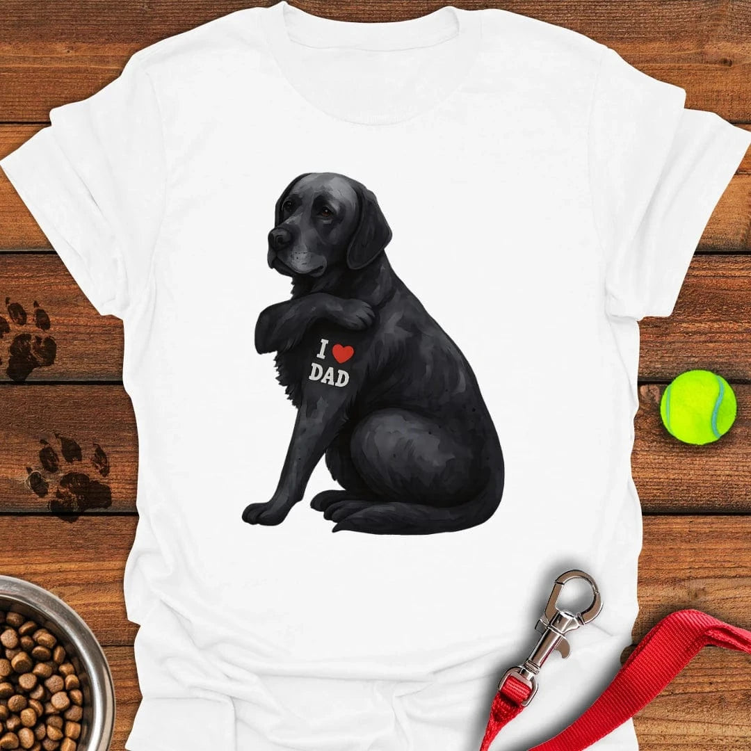 Black Labrador I Love Dad T-Shirt Smart Dog Clothes Mother's Day Gifts For Wife