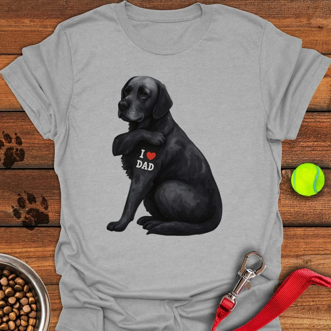 Black Labrador I Love Dad T-Shirt Smart Dog Clothes Mother's Day Gifts For Wife
