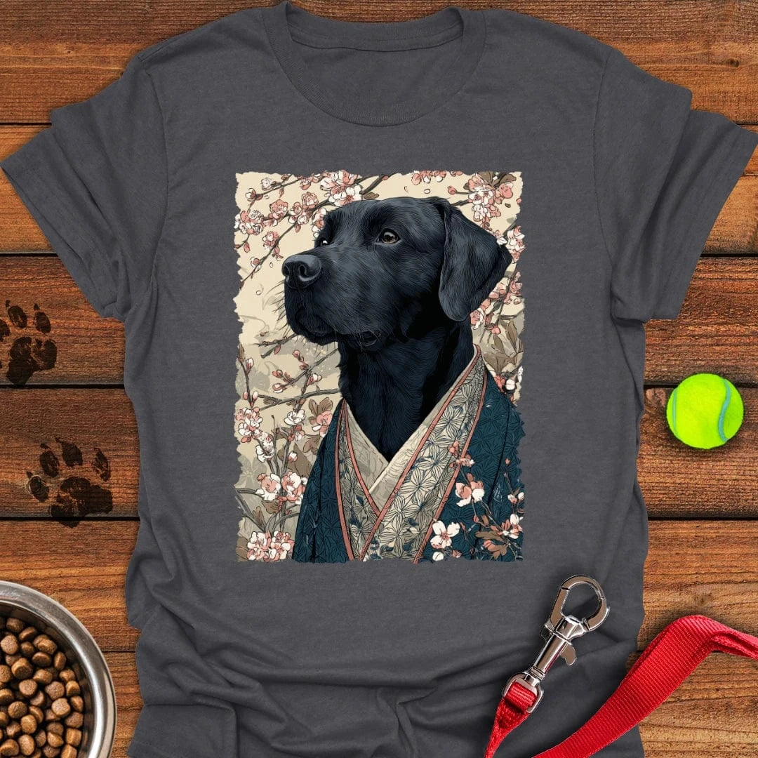 Black Labrador Japanese Art T-Shirt Sleepy Dog Apparel Gift For Dog Lovers Owners