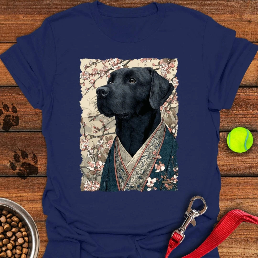 Black Labrador Japanese Art T-Shirt Sleepy Dog Apparel Gift For Dog Lovers Owners
