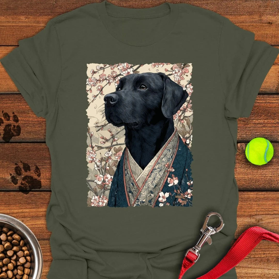 Black Labrador Japanese Art T-Shirt Sleepy Dog Apparel Gift For Dog Lovers Owners