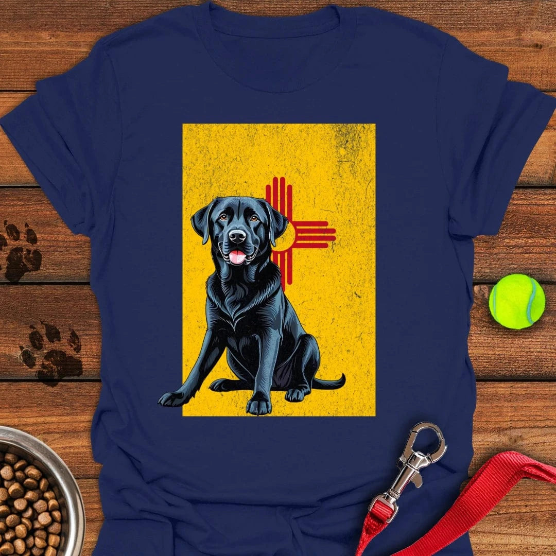 Black Labrador New Mexico Flag T-Shirt Fancy Dog Apparel Funny Dog Owner Gifts