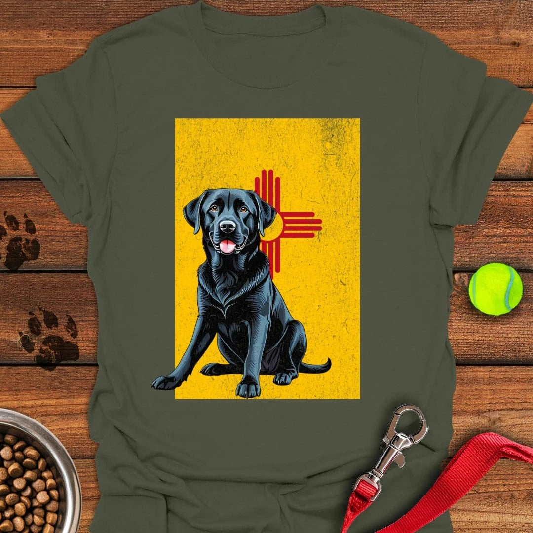 Black Labrador New Mexico Flag T-Shirt Fancy Dog Apparel Funny Dog Owner Gifts