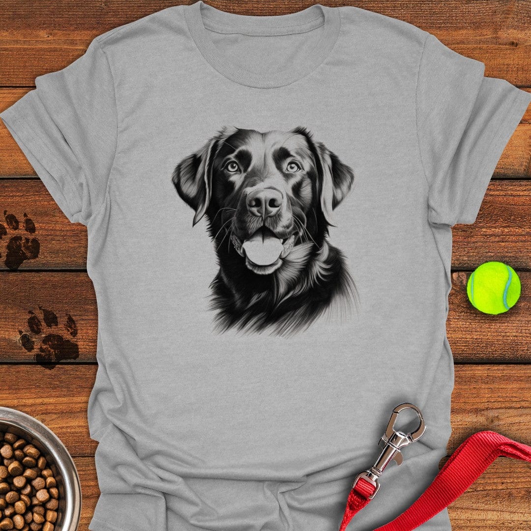 Black Labrador Portrait Graphic T-Shirt Fluffy Dog Clothing Mother's Day Delivery Gifts