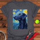 Black Labrador Starry Night T-Shirt Gifts For Black Labrador Lovers