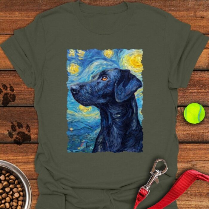 Black Labrador Starry Night T-Shirt Gifts For Black Labrador Lovers