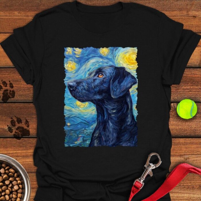 Black Labrador Starry Night T-Shirt Gifts For Black Labrador Lovers