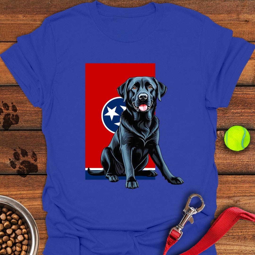 Black Labrador Tennessee Flag T-Shirt Smart Dog Apparel Good Fathers Day Gifts