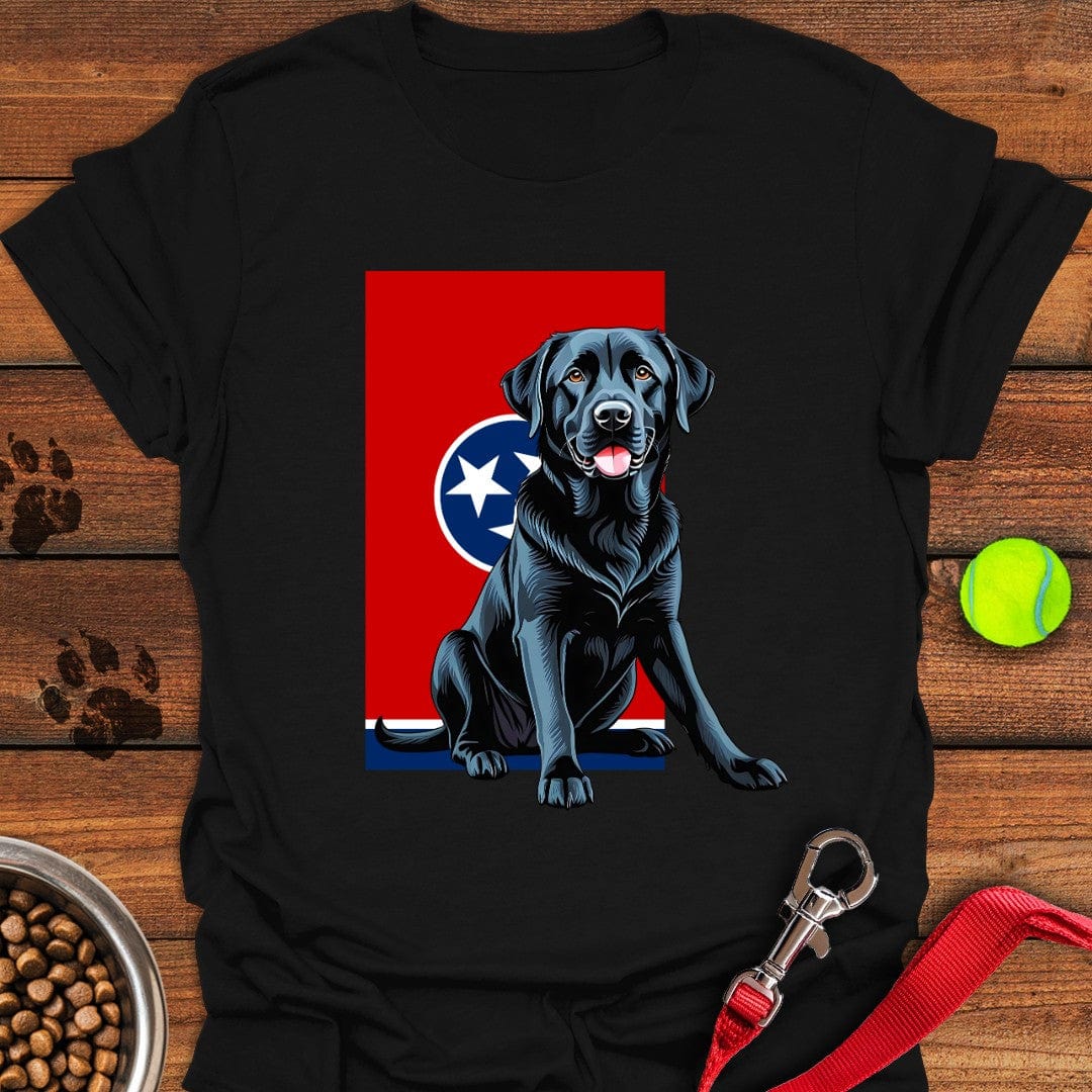 Black Labrador Tennessee Flag T-Shirt Smart Dog Apparel Good Fathers Day Gifts