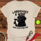 Black Labradors & Wine T-Shirt Gifts For Black Lab Lovers