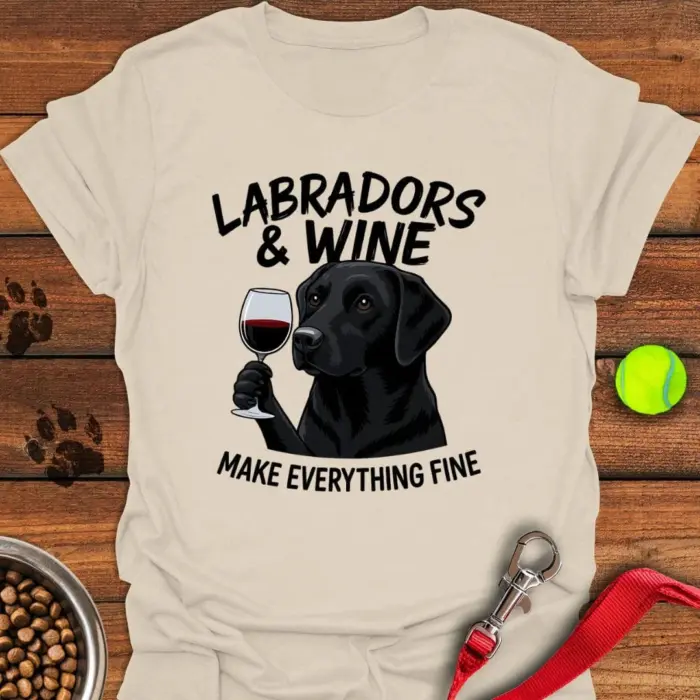 Black Labradors & Wine T-Shirt Gifts For Black Lab Lovers