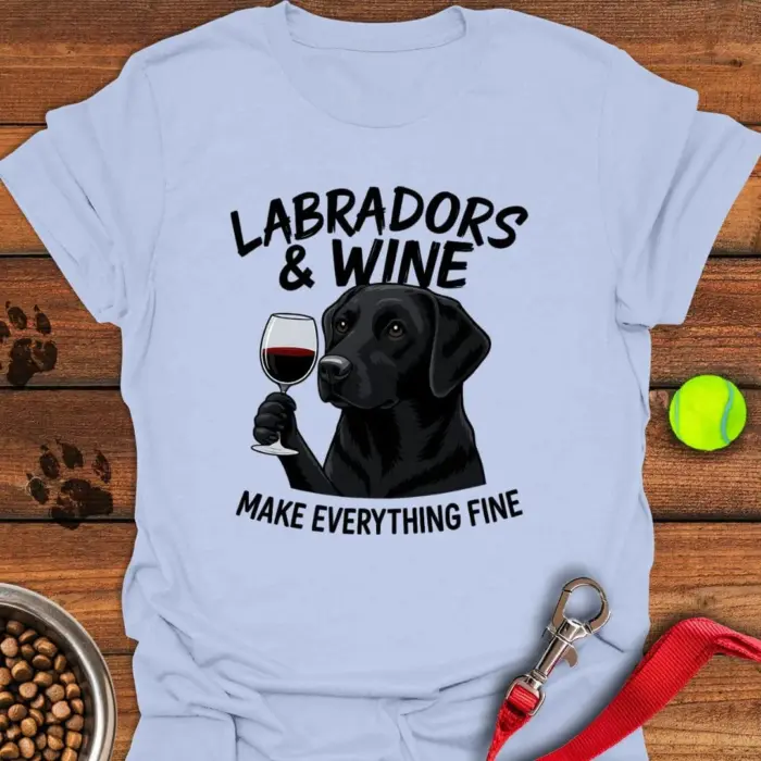 Black Labradors & Wine T-Shirt Gifts For Black Lab Lovers