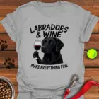 Black Labradors & Wine T-Shirt Gifts For Black Lab Lovers