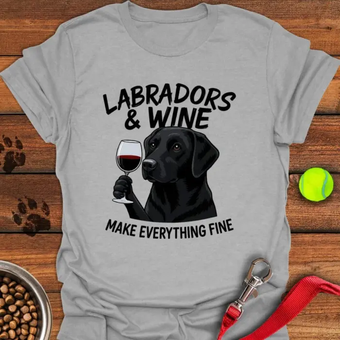Black Labradors & Wine T-Shirt Gifts For Black Lab Lovers