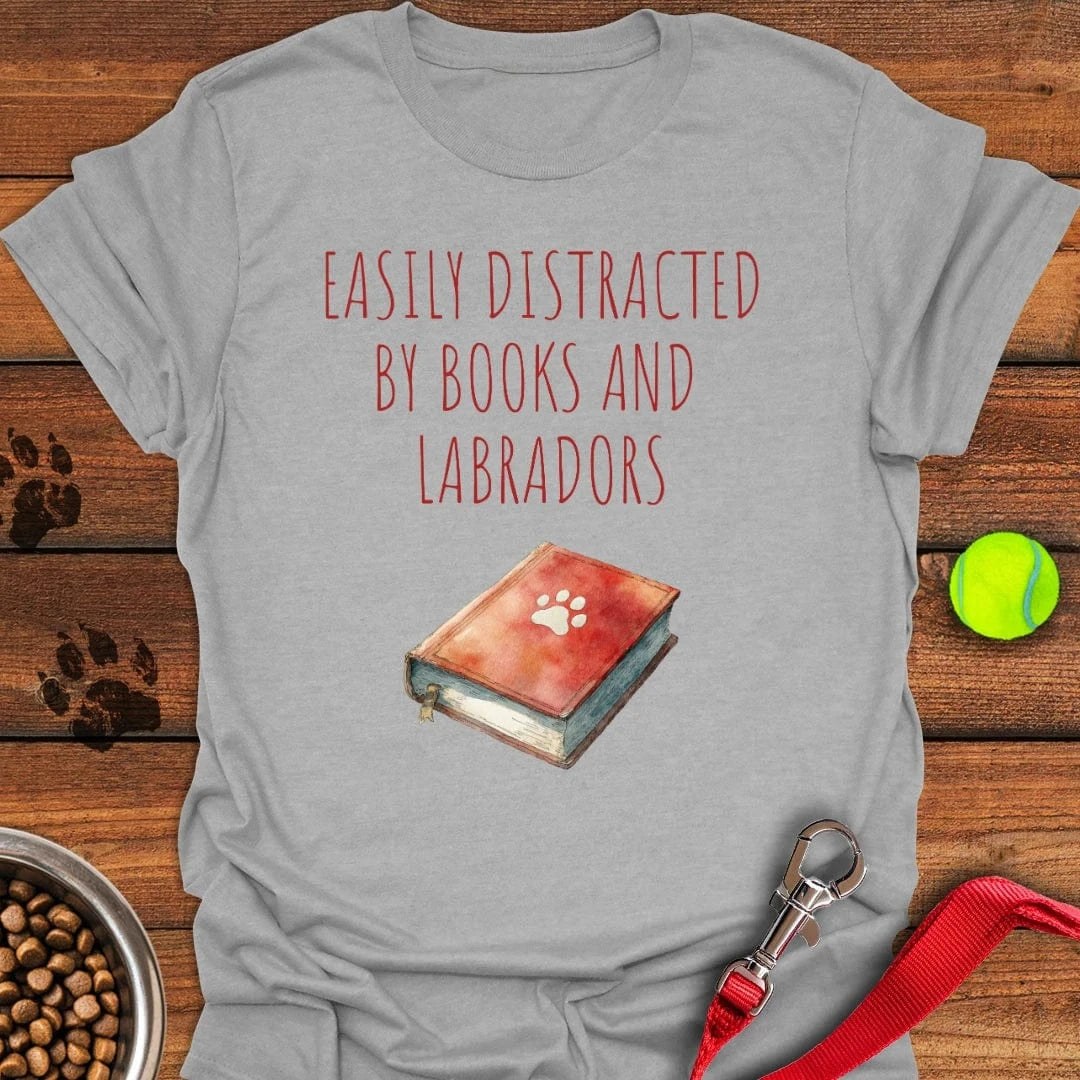 Books & Labradors T-Shirt Silly Dog Clothes Fathers Day Presents