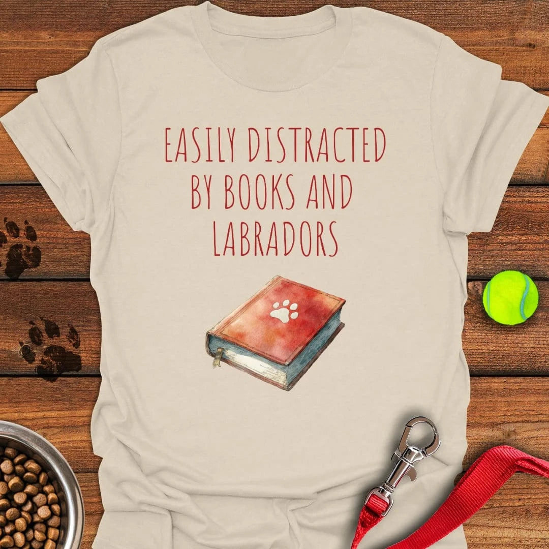 Books & Labradors T-Shirt Silly Dog Clothes Fathers Day Presents