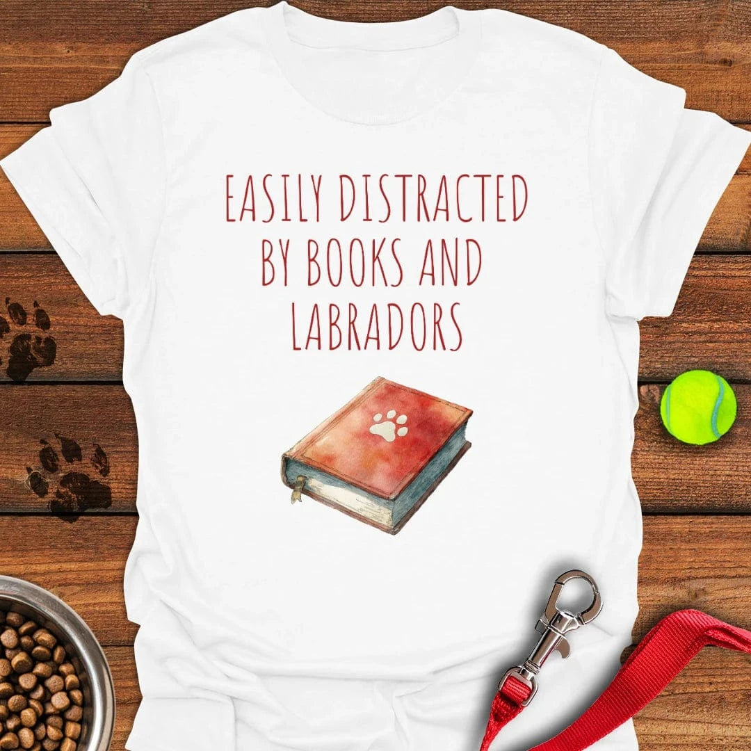 Books & Labradors T-Shirt Silly Dog Clothes Fathers Day Presents