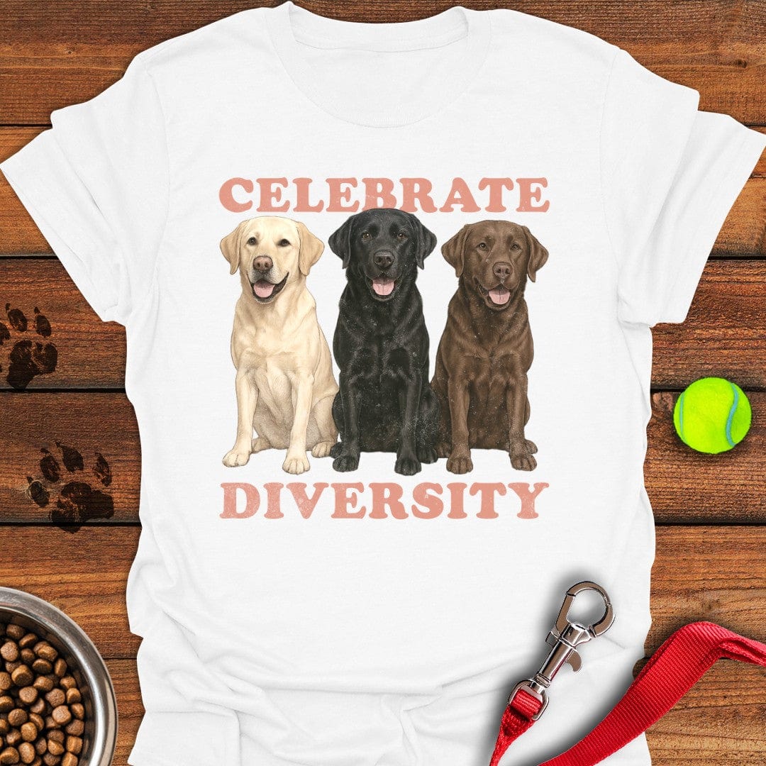 Celebrate Diversity Labrador T-Shirt Brave Dog Clothing Birthday Presents For Dad