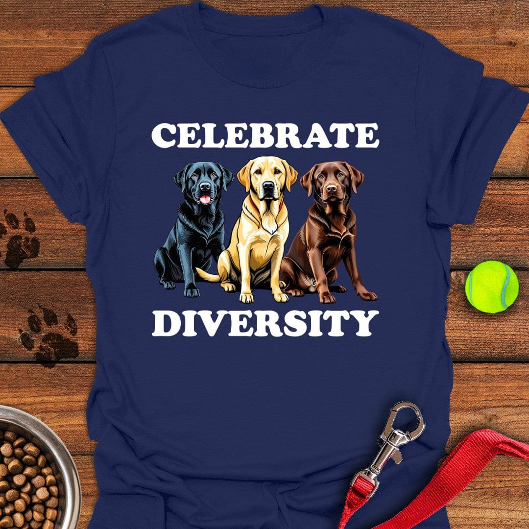 Celebrate Diversity Labrador T-Shirt Happy Dog Apparel Dad Birthday Gifts