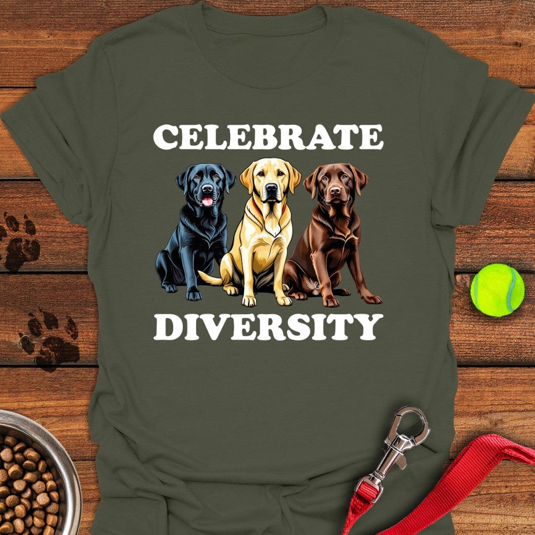 Celebrate Diversity Labrador T-Shirt Happy Dog Apparel Dad Birthday Gifts