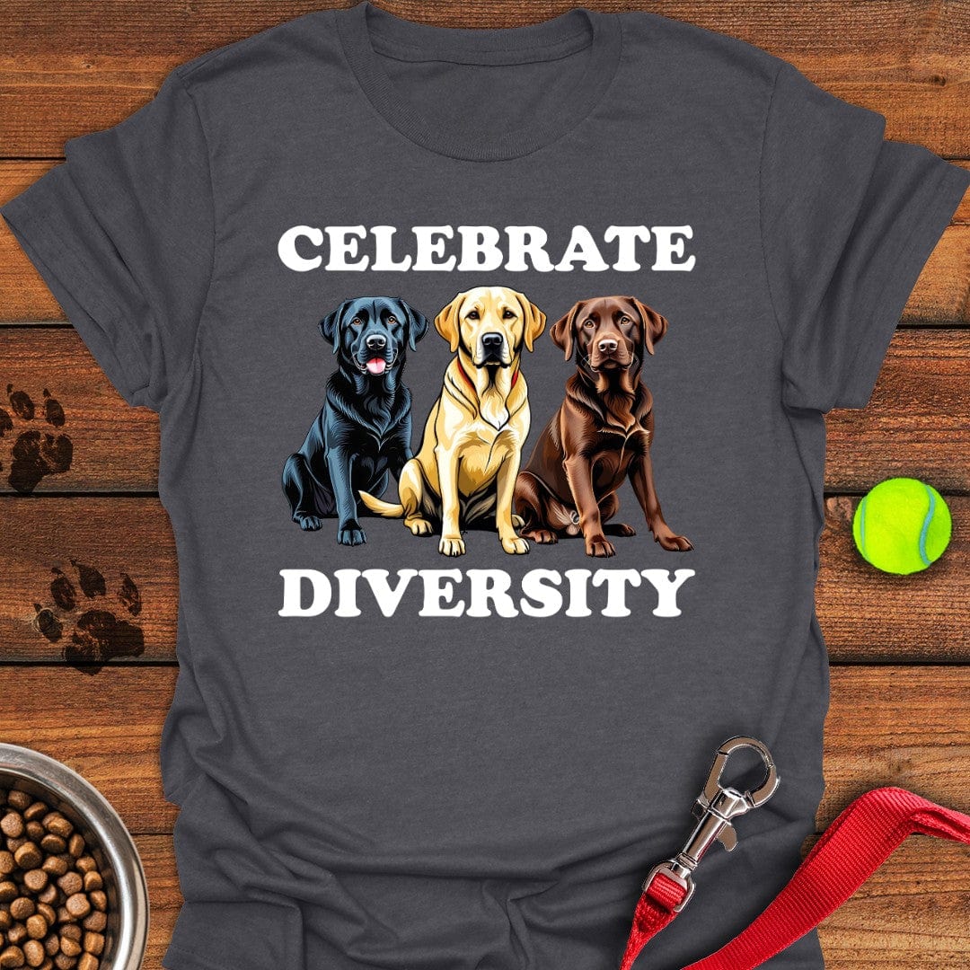 Celebrate Diversity Labrador T-Shirt Happy Dog Apparel Dad Birthday Gifts