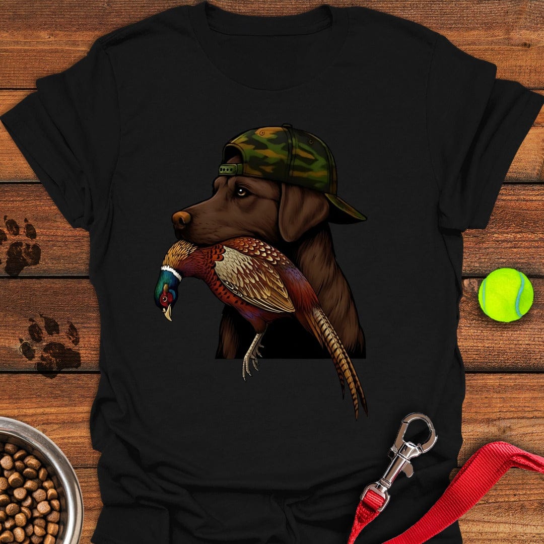 Chocolate Lab Pheasant Hunter T-Shirt Funny Dog Apparel Mother's Day Presents For Daughter