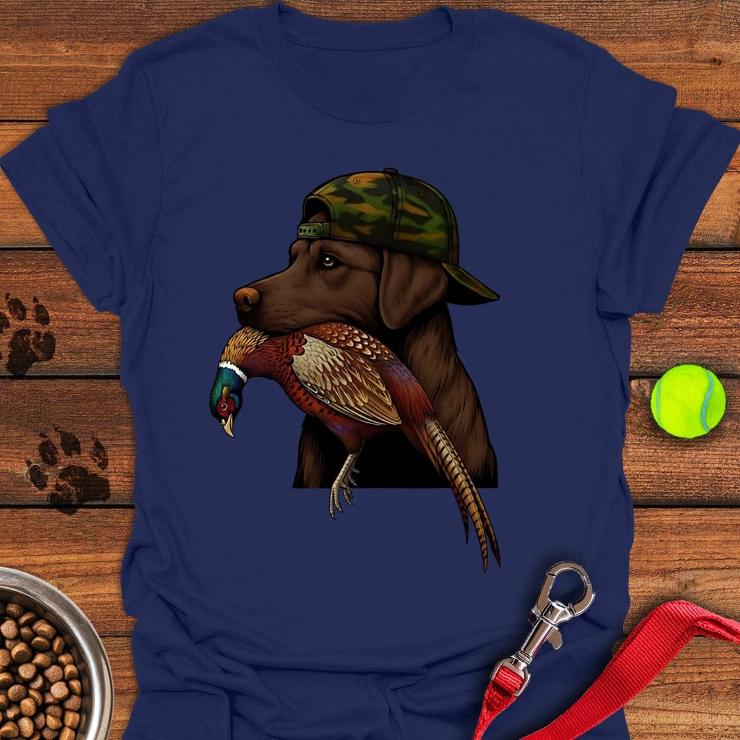 Chocolate Lab Pheasant Hunter T-Shirt Funny Dog Apparel Mother's Day Presents For Daughter