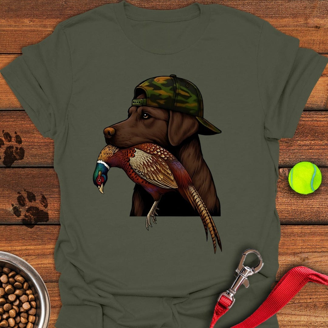 Chocolate Lab Pheasant Hunter T-Shirt Funny Dog Apparel Mother's Day Presents For Daughter