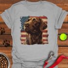 Chocolate Lab USA Flag T-Shirt 4th Of July Shirt Gifts For Chocolate Labrador Lovers