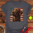 Chocolate Lab USA Flag T-Shirt 4th Of July Shirt Gifts For Chocolate Labrador Lovers