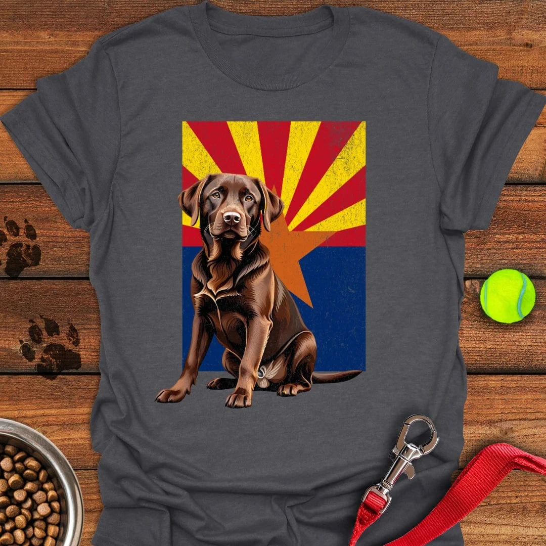 Chocolate Labrador Arizona Flag T-Shirt Big Dog Clothing Step Dad Gifts