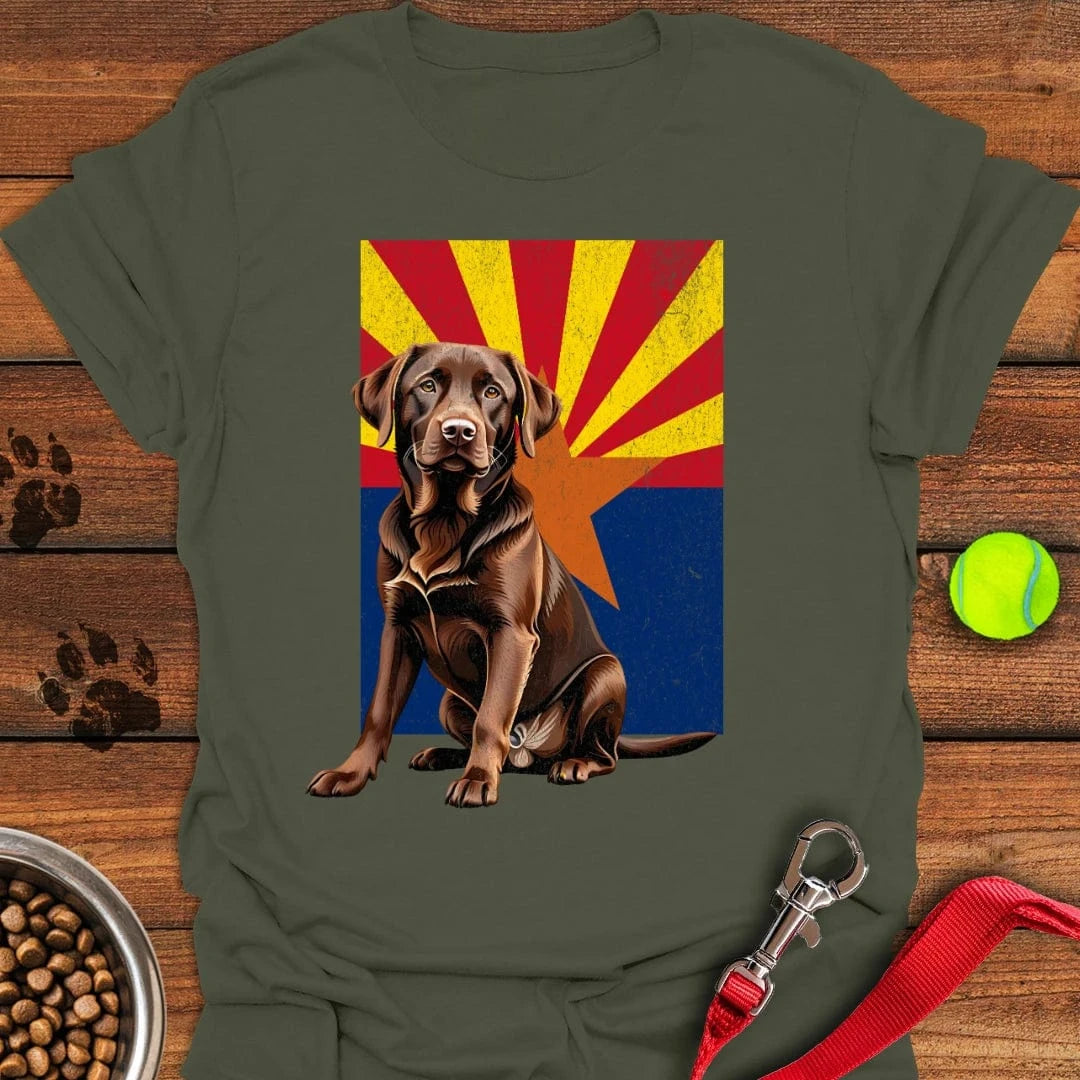 Chocolate Labrador Arizona Flag T-Shirt Big Dog Clothing Step Dad Gifts