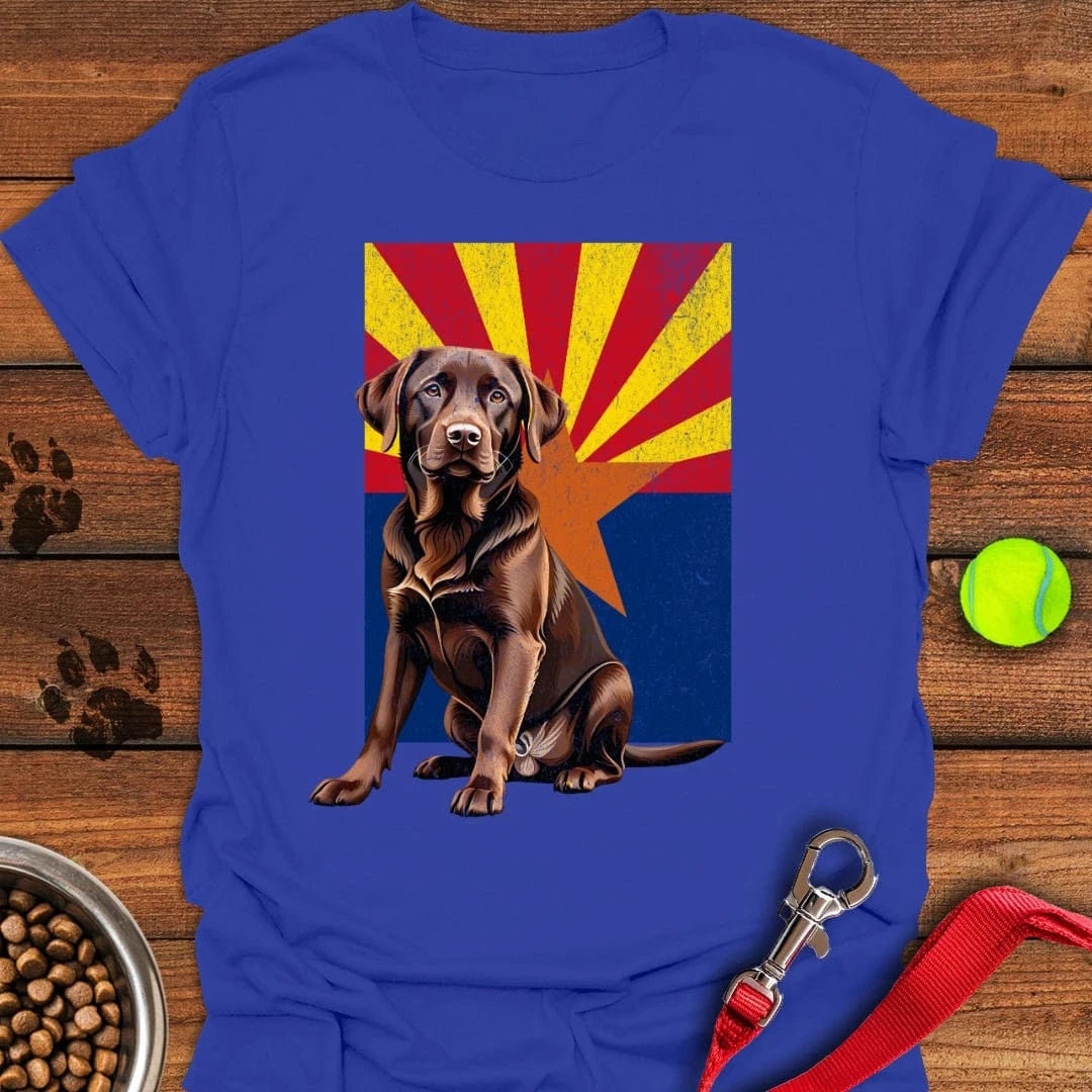 Chocolate Labrador Arizona Flag T-Shirt Big Dog Clothing Step Dad Gifts
