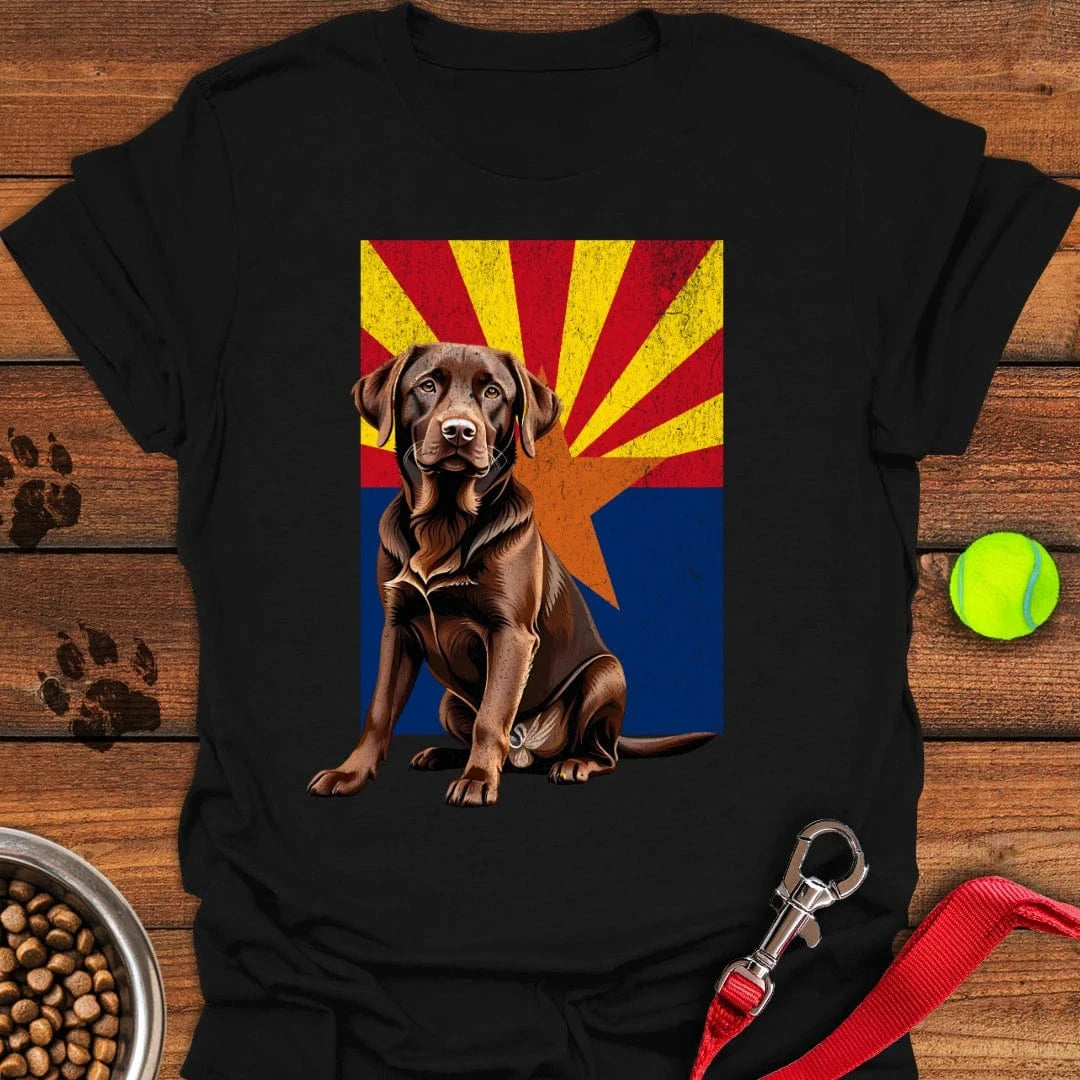 Chocolate Labrador Arizona Flag T-Shirt Big Dog Clothing Step Dad Gifts