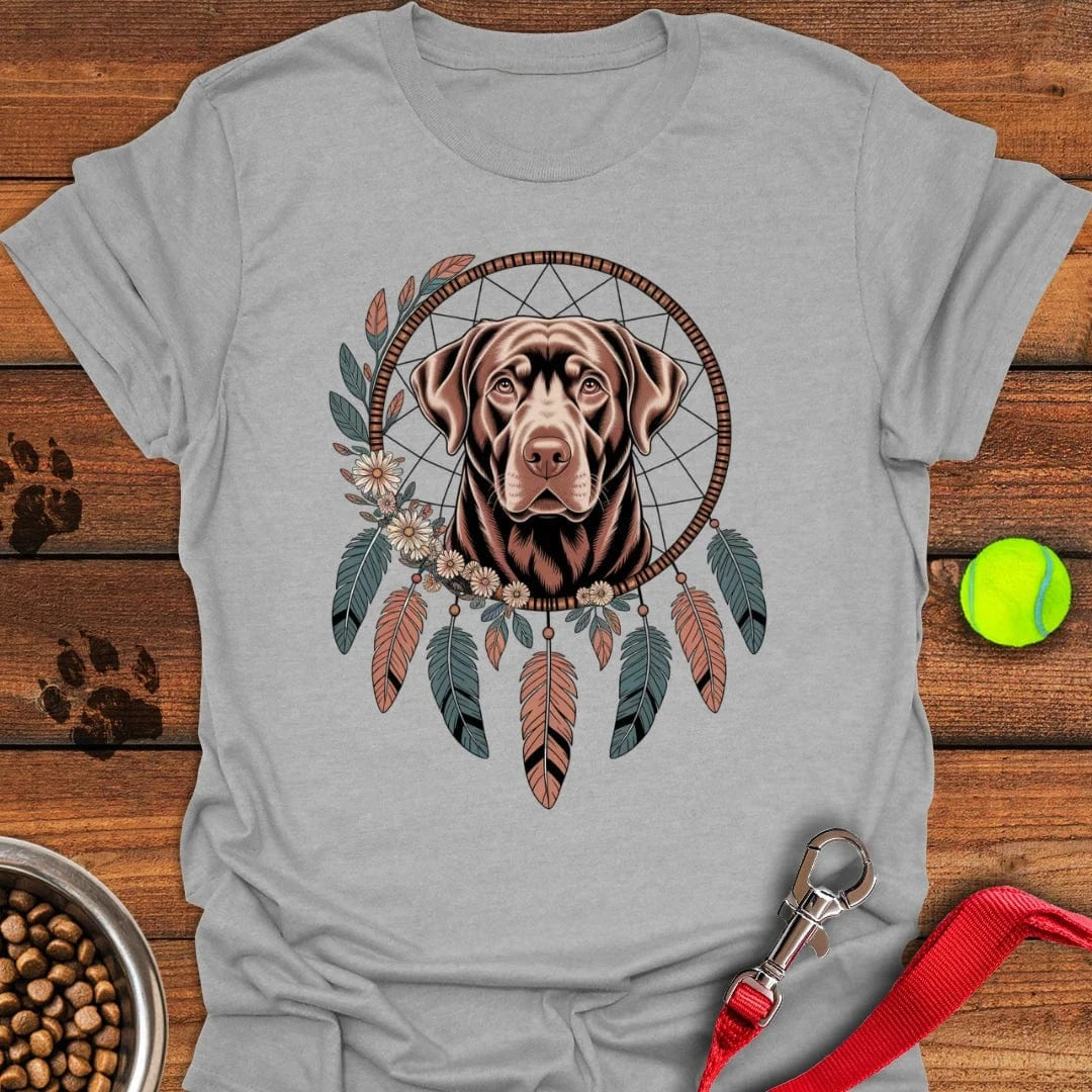 Chocolate Labrador Boho Dream Catcher T-Shirt Classic Dog Apparel Dog Gift Ideas For Dog Owners