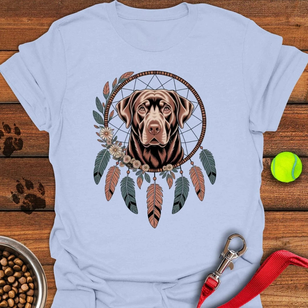 Chocolate Labrador Boho Dream Catcher T-Shirt Classic Dog Apparel Dog Gift Ideas For Dog Owners