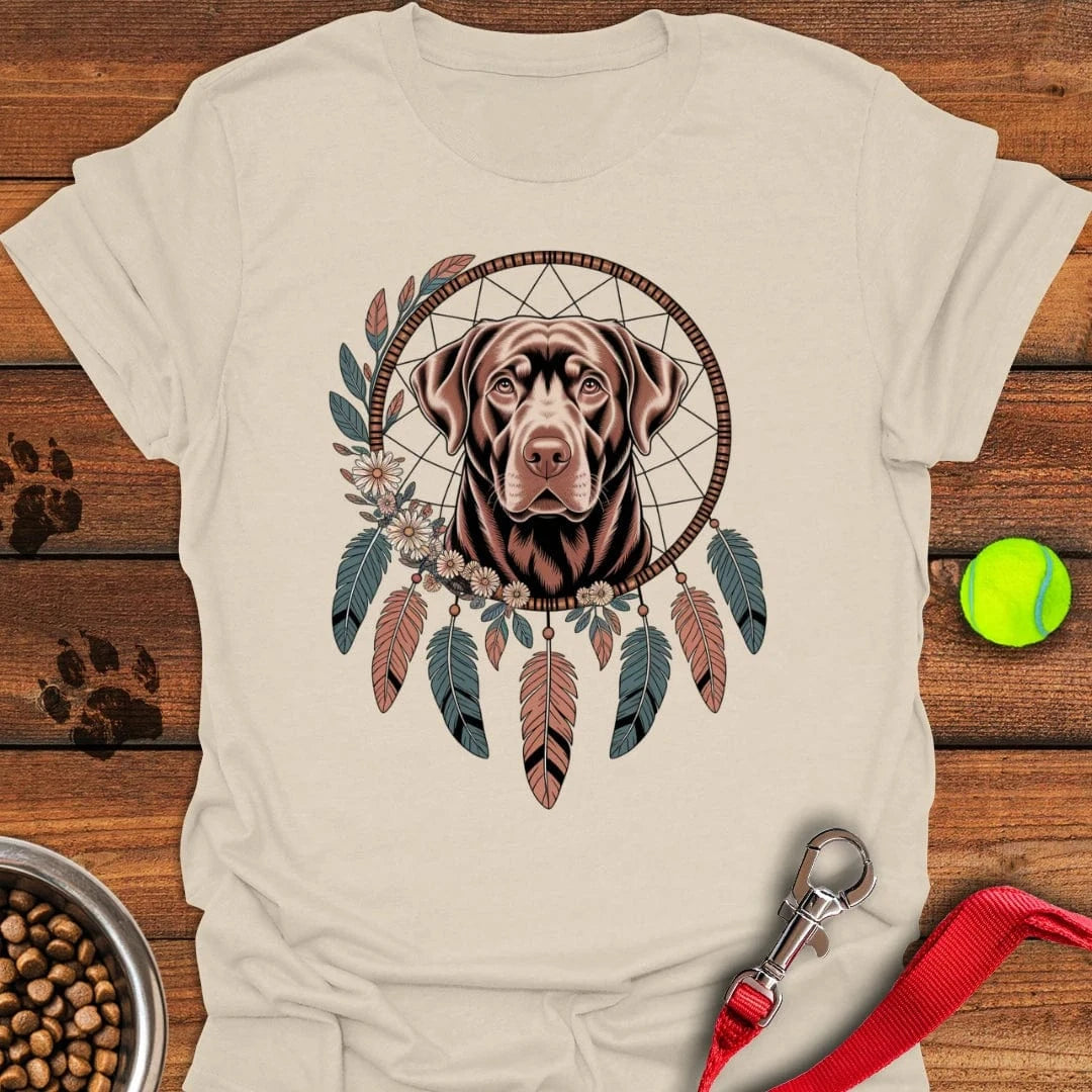 Chocolate Labrador Boho Dream Catcher T-Shirt Classic Dog Apparel Dog Gift Ideas For Dog Owners